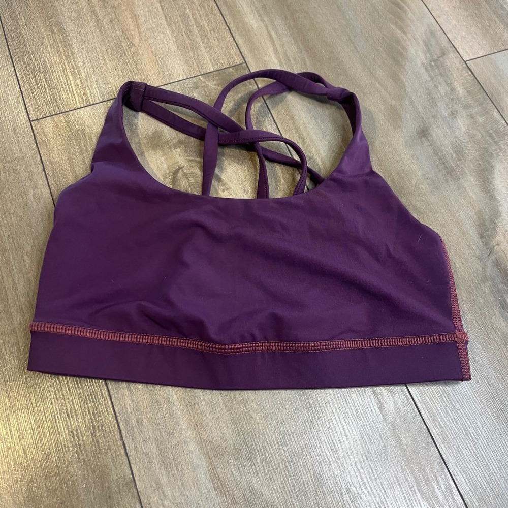 Lululemon Purple Criss Cross Back Yoga Running Workout Sports Bra Size 4